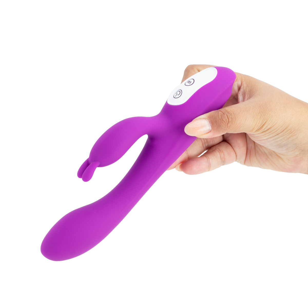 Vibrador Rabbit em Silicone com Aquecimento e 9 Modos de Vibrações - S-Hande Naughty | 12 x 3,3 cm | Cor: Roxo - 4