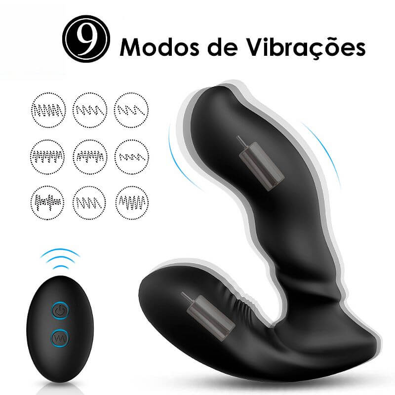Estimulador de Próstata com 9 Modos de Vibrações, Movimento e Controle Remoto sem Fio - S-Hande Optimus-RCT  | 12,5 x 2,5 cm - 2