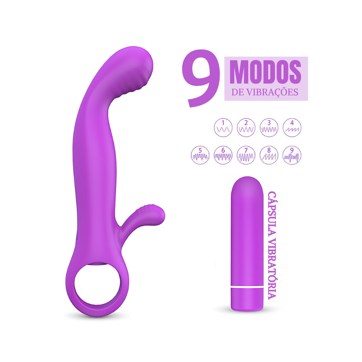 Vibrador Estimulador de Ponto G e Clítoris com 9 Modos de Vibrações e Resistente à Água - S-Hande Orifinger | 10 x 2,3 cm | Disponível em 2 Cores - 8