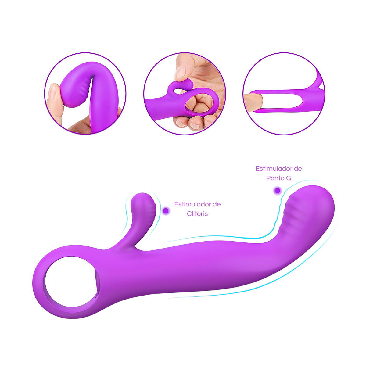 Vibrador Estimulador de Ponto G e Clítoris com 9 Modos de Vibrações e Resistente à Água - S-Hande Orifinger | 10 x 2,3 cm | Disponível em 2 Cores - 9