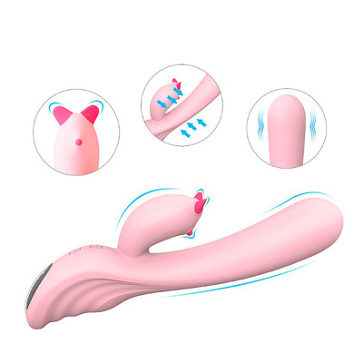 Foto 2 do produto Vibrador Estimulador de Ponto G e Clítoris em Silicone com 9 Modos de Vibração - S-Hande Plume