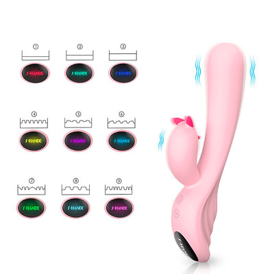 Foto 6 do produto Vibrador Estimulador de Ponto G e Clítoris em Silicone com 9 Modos de Vibração - S-Hande Plume