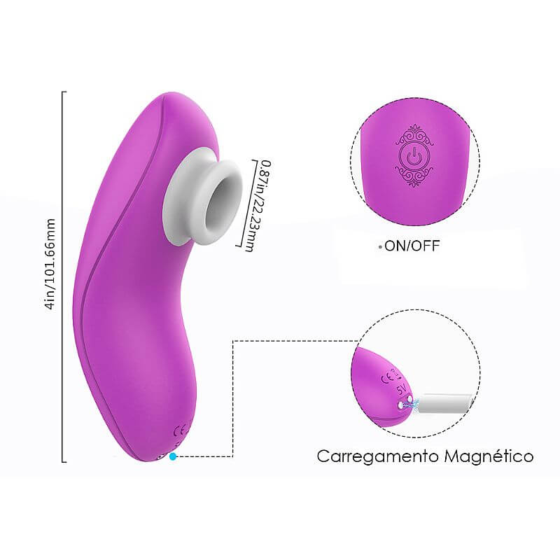 Vibrador Estimulador Clitoriano Recarregável com 10 Modos de Pulsação - S-Hande Pluse | 10 x 3,5 cm | Disponível em 3 Cores - 10