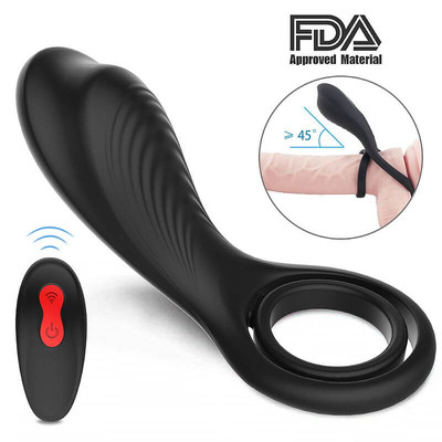 Foto 1 do produto Anel Peniano e Escrotal, Recarregável com 9 Modos de Vibração e Controle Remoto sem Fio - S-Hande Rings | 12,5 x 3,7 cm