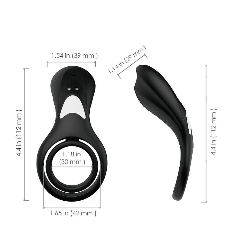 Anel Peniano e Escrotal em Silicone, Recarregável e 9 Modos de Vibração - S-Hande Rings | 12,5 x 3,7 cm - 2