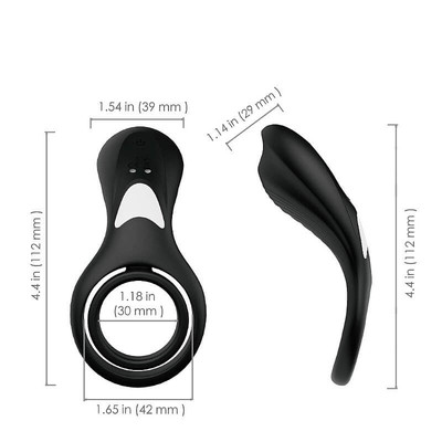 Foto 2 do produto Anel Peniano e Escrotal em Silicone, Recarregável e 9 Modos de Vibração - S-Hande Rings | 12,5 x 3,7 cm