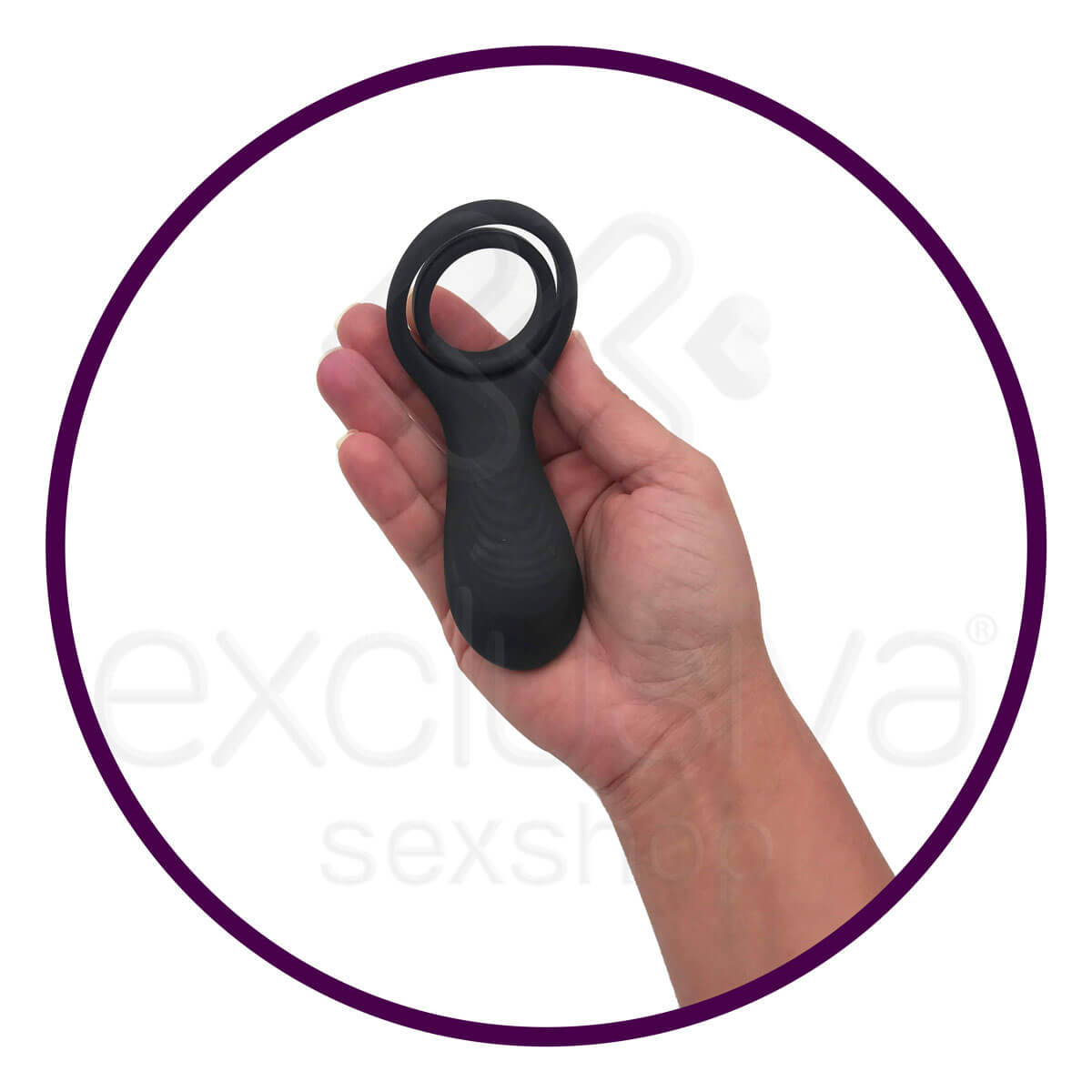 Anel Peniano e Escrotal em Silicone, Recarregável e 9 Modos de Vibração - S-Hande Rings | 12,5 x 3,7 cm - 5