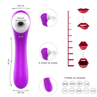 Foto 8 do produto Vibrador Estimulador de Clítoris e de Ponto G em Silicone com 9 Modos de Vibração e Pulsação - S-Hande Screaming - 18,3 x 3,5 cm | Disponível em 4 Cores