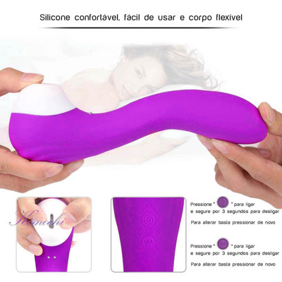 Foto 9 do produto Vibrador Estimulador de Clítoris e de Ponto G em Silicone com 9 Modos de Vibração e Pulsação - S-Hande Screaming - 18,3 x 3,5 cm | Disponível em 4 Cores
