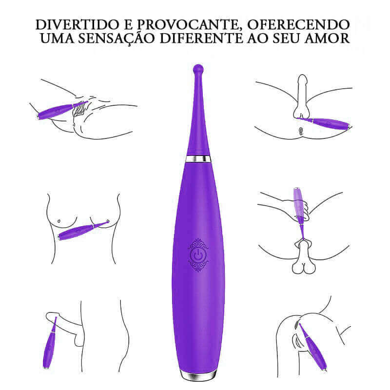 Vibrador Estimulador de Áreas Erógenas para Mulheres e Homens feito em Silicone, com 9 Modos de Vibrações e Certificação IPX7 à Prova d' Água - S-Hande Sparkle | 18 x 0,5 cm | Disponível 2 Cores - 8