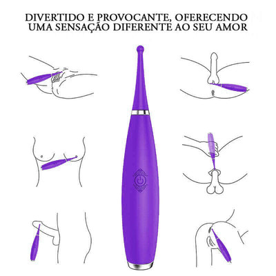 Foto 8 do produto Vibrador Estimulador de Áreas Erógenas para Mulheres e Homens feito em Silicone, com 9 Modos de Vibrações e Certificação IPX7 à Prova d' Água - S-Hande Sparkle | 18 x 0,5 cm | Disponível 2 Cores