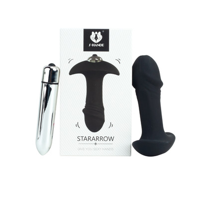 Plug Anal no Formato de Glande em Silicone e Bullet em ABS com Vibração Única - S-Hande StarArrow | 8 x 3 cm