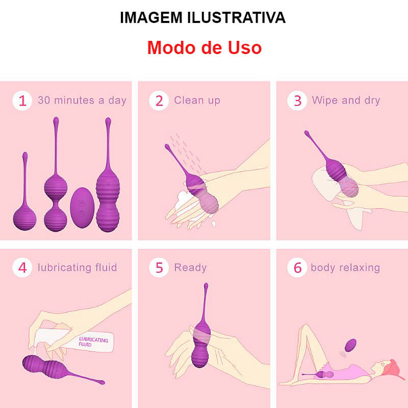 Kit para Pompoarismo Recarregável com Peso, 9 Modos de Vibração e Controle sem Fio - S-Hande Sweetheart | Disponível em 2 Cores - 7