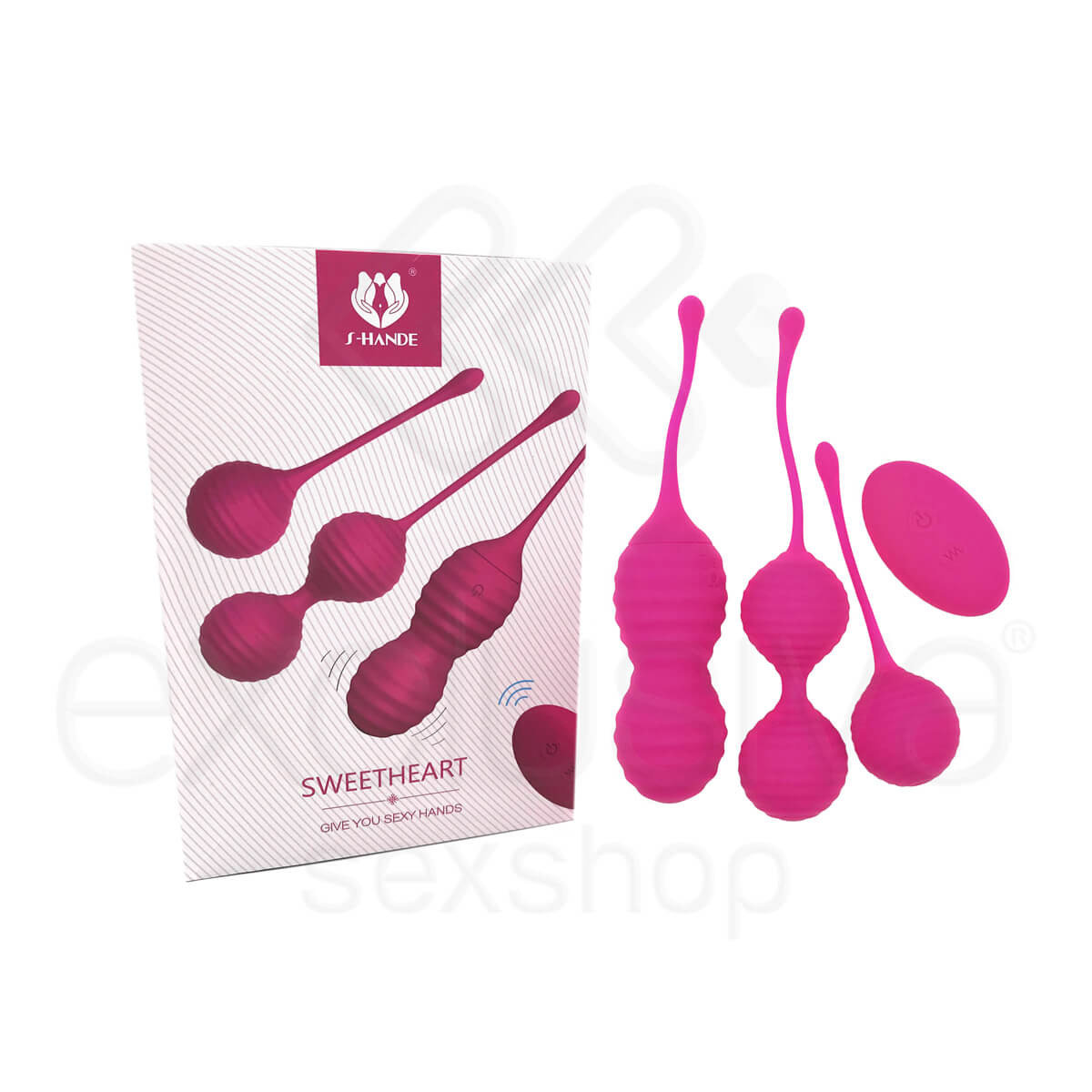 Kit para Pompoarismo Recarregável com Peso, 9 Modos de Vibração e Controle sem Fio - S-Hande Sweetheart | Disponível em 2 Cores - 1