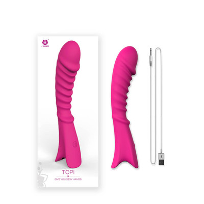 Foto 1 do produto Vibrador Estimulador de Ponto G Recarregável Ondulado com 7 Modos de Vibração - S-Hande Topi - 20 x 3,5 cm | Disponível em 2 Cores