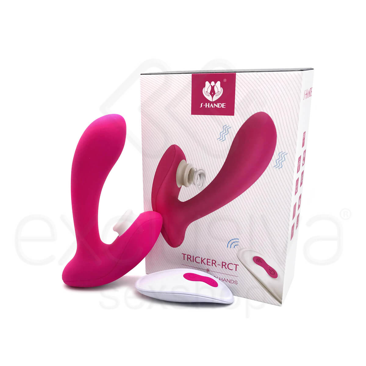 Vibrador de Clítoris e Ponto G Recarregável com 9 Modos de Vibração, 9 Intensidades de Pulsação e Controle Remoto Sem Fio- S-Hande Tricker-RCT | Disponível em 2 Cores - 3