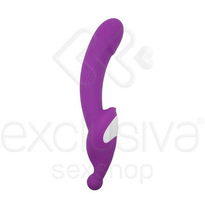 Foto 2 do produto Vibrador Estimulador de Ponto G e Clítoris em Silicone, Flexível, Recarregável com 9 Modos de Vibração - S-Hande Vine - 21,5 x 3,4 cm | Cor: Roxo