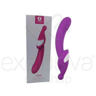 Foto 1 do produto Vibrador Estimulador de Ponto G e Clítoris em Silicone, Flexível, Recarregável com 9 Modos de Vibração - S-Hande Vine - 21,5 x 3,4 cm | Cor: Roxo