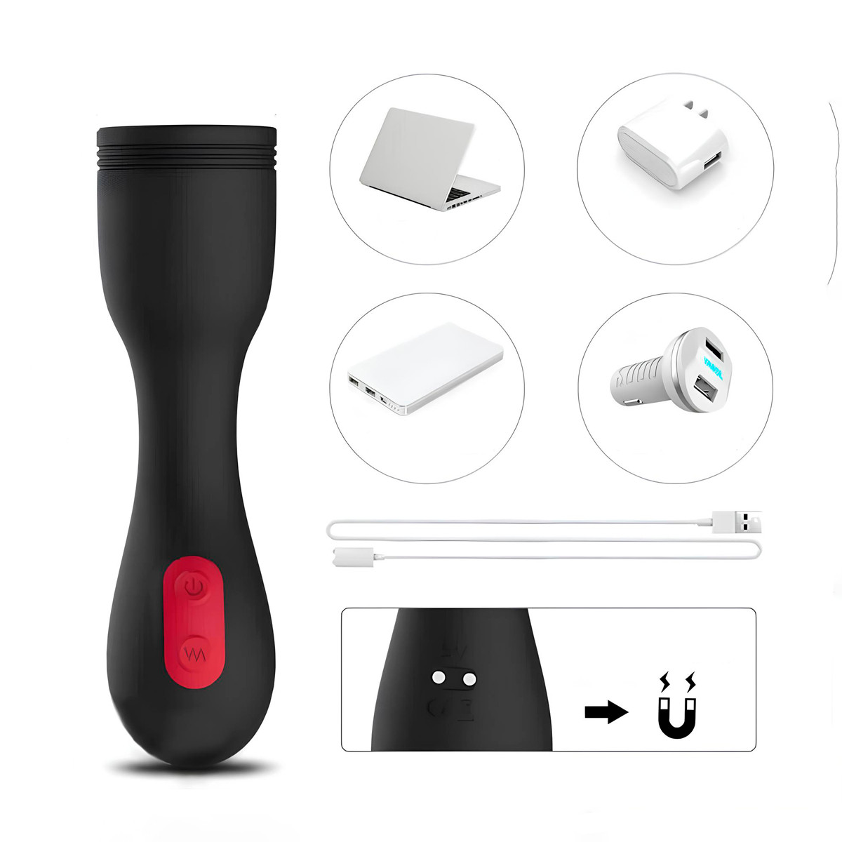 Estimulador Peniano em Silicone Aveludado com 9 Modos de Vibração e Recarregável - S-Hande Wavinglight | 14,2 x 3,8 cm - 4