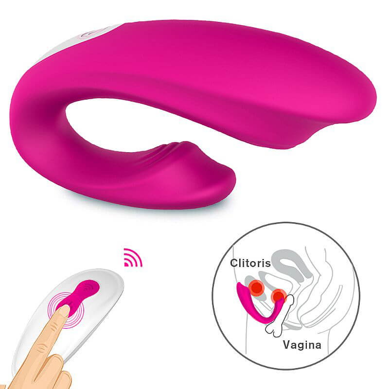 Vibrador para Casal Recarregável em Silicone, 9 Modos de Vibrações e Controle Remoto Sem Fio - S-Hande Wejoy-RCT | Disponível em 2 Cores - 2