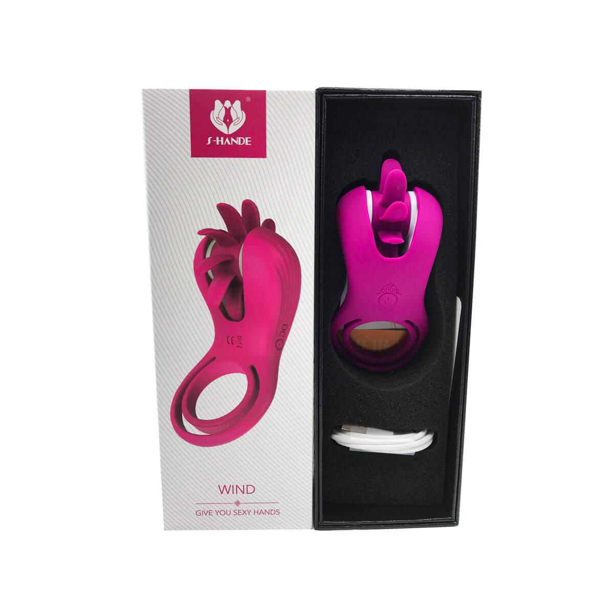 Anel Peniano com Estimulador de Clítoris com 10 Modos de Vibração e Recarregável via USB - S-Hande Wind | 11 x 5 cm | Disponível em 2 Cores - 6