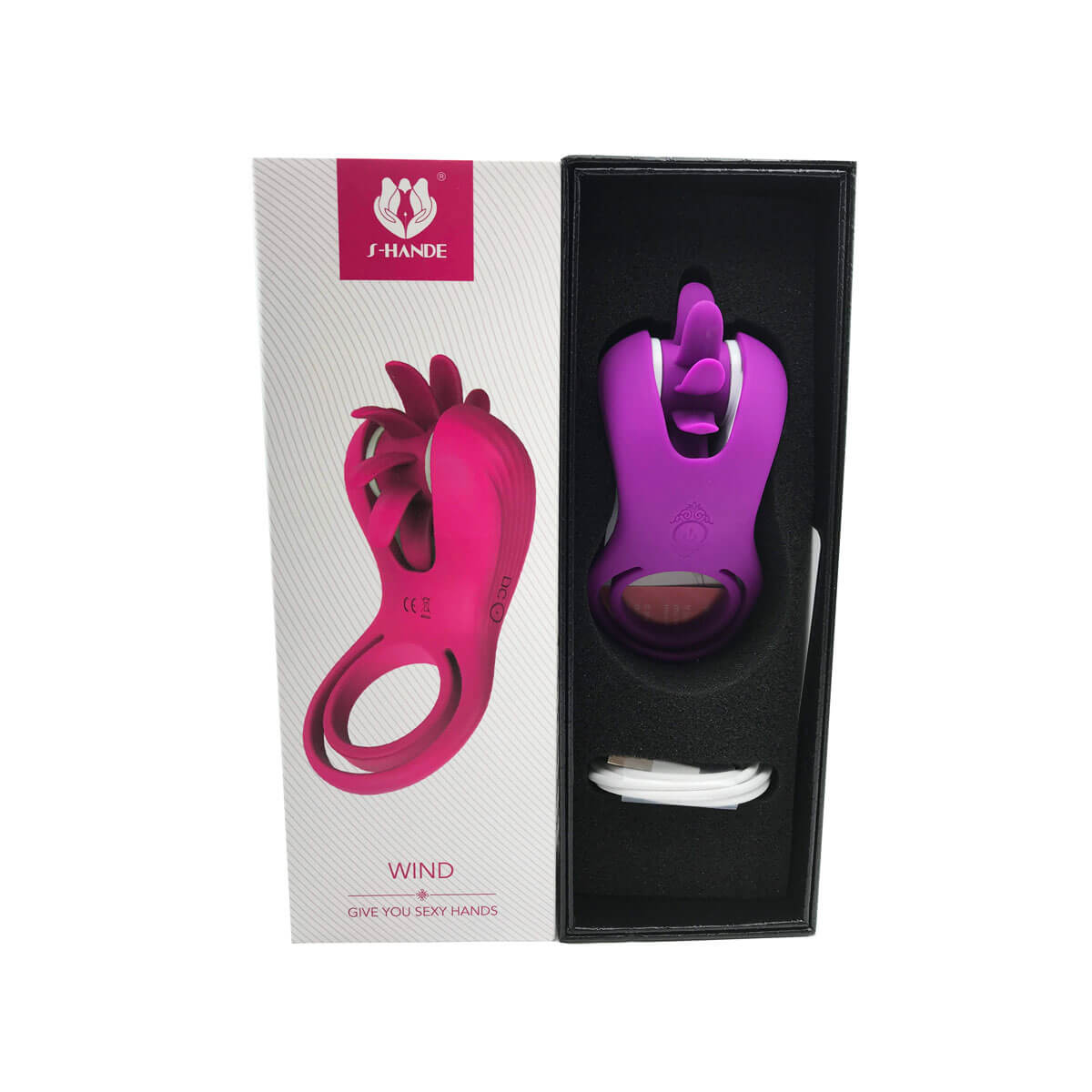 Anel Peniano com Estimulador de Clítoris com 10 Modos de Vibração e Recarregável via USB - S-Hande Wind | 11 x 5 cm | Disponível em 2 Cores - 2