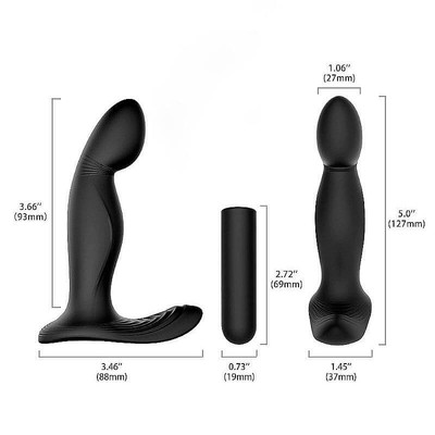 Foto 4 do produto Estimulador de Próstata e Períneo em Silicone com 9 Modos de Vibração, Resistente à Água e Recarregável - S-Hande Zeus Prostate Massager | 12,5 x 2,7 cm