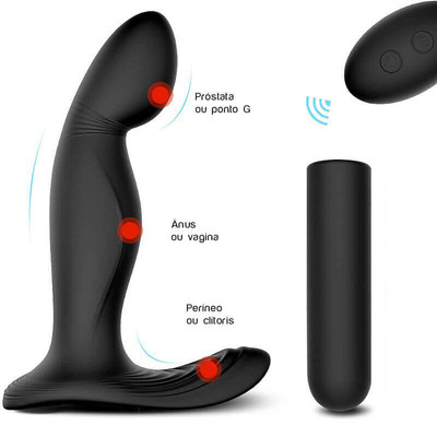 Foto 2 do produto S-Hande Zeus-RCT - Plug Anal Recarregável em Silicone Estimulador de Próstata e Períneo Flexível com 9 Modos de Vibrações, Controle Remoto e Certificado IPX7 à Prova De Água- 12,7 x 2,7 cm