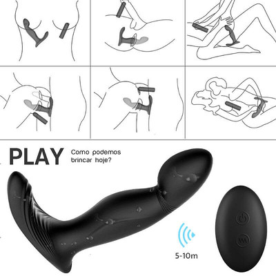 Foto 6 do produto S-Hande Zeus-RCT - Plug Anal Recarregável em Silicone Estimulador de Próstata e Períneo Flexível com 9 Modos de Vibrações, Controle Remoto e Certificado IPX7 à Prova De Água- 12,7 x 2,7 cm