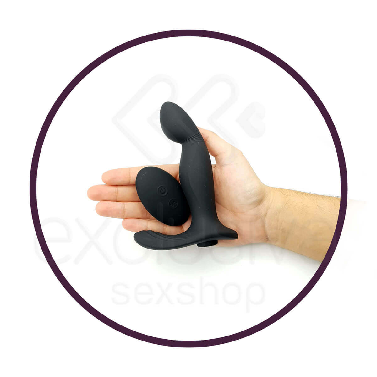 S-Hande Zeus-RCT - Plug Anal Recarregável em Silicone Estimulador de Próstata e Períneo Flexível com 9 Modos de Vibrações, Controle Remoto e Certificado IPX7 à Prova De Água- 12,7 x 2,7 cm - 4