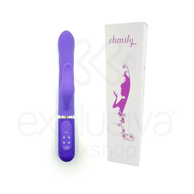 Foto 1 do produto Shmily - Vibrador Recarregável Vai e Vem Estimulador de Ponto G e Clítoris com 36 Modos de Vibrações e Textura Rotativa - 27,2 x 3,8 cm | Cor: Roxo