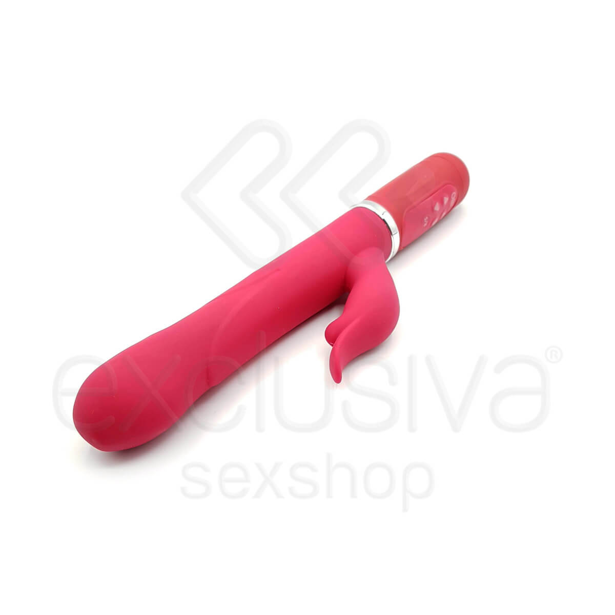 Shmily - Vibrador Recarregável Vai e Vem Estimulador de Ponto G e Clítoris com 36 Modos de Vibrações e Textura Rotativa - 27,2 x 3,8 cm | Cor: Vermelho - 3