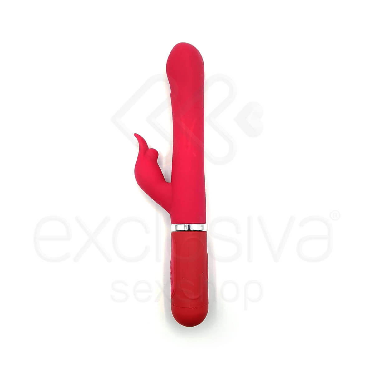 Shmily - Vibrador Recarregável Vai e Vem Estimulador de Ponto G e Clítoris com 36 Modos de Vibrações e Textura Rotativa - 27,2 x 3,8 cm | Cor: Vermelho - 4