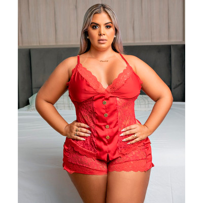 Foto 3 do produto Short Doll Sensual com Detalhes de Botões - Garota Veneno | Disponível em 2 Cores e 4 Tamanhos Plus Size