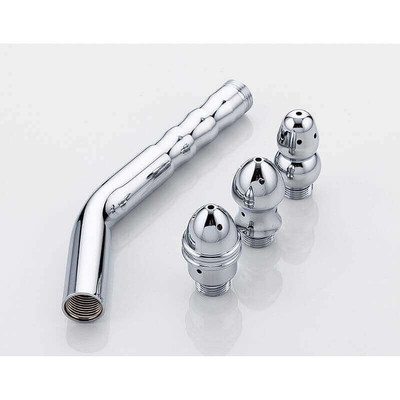 Ducha Higiênica Anal com Curva para Chuveirinho da Privada com Kit de Ponteiras - Shower Enema - 6,5 cm