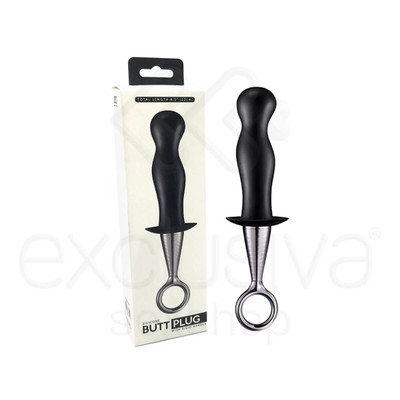Foto 1 do produto Plug Anal Estimulador de Próstata em Silicone e Alça Plástica Removível - Silicone Butt Plug - 11,7 x 3,5 cm