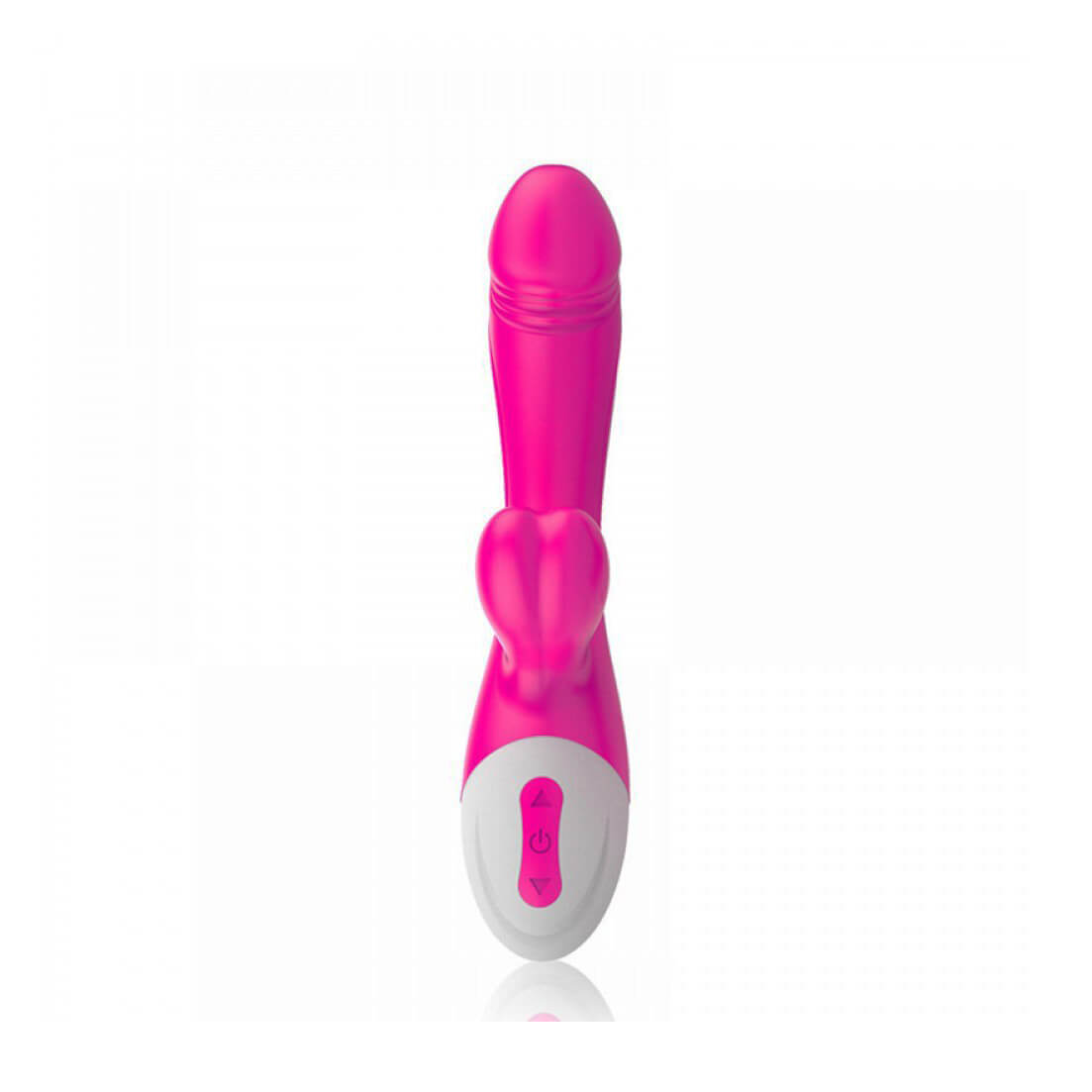 Silicone Massager Vibrator - Vibrador Estimulador de Ponto G e Clítoris em Silicone com Prepúcio e Glande, Recarregável e com 10 Modos de Vibração - 20 x 3,4 cm - 2