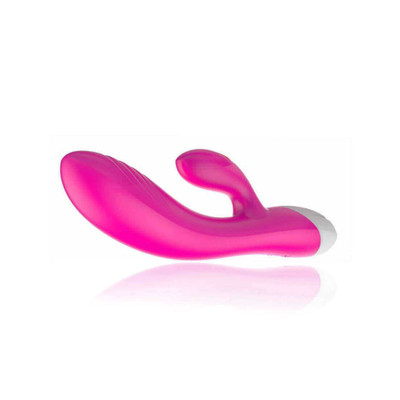 Foto 4 do produto Silicone Massager Vibrator - Vibrador Estimulador de Ponto G e Clítoris em Silicone com Textura na Ponta, Recarregável e com 10 Modos de Vibração - 20 x 3,3 cm