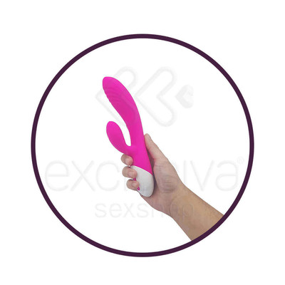 Foto 5 do produto Silicone Massager Vibrator - Vibrador Estimulador de Ponto G e Clítoris em Silicone com Textura na Ponta, Recarregável e com 10 Modos de Vibração - 20 x 3,3 cm