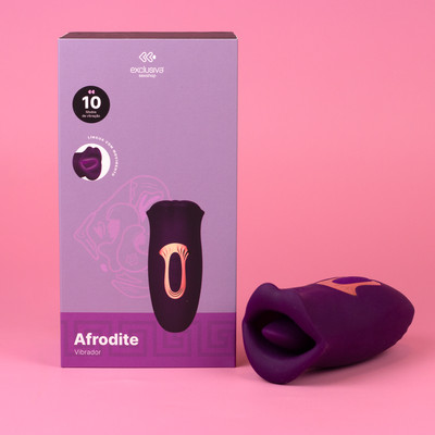 Simulador de Sexo Oral com Formato de Boca, 10 Modos de Vibrações, Estímulos e Recarregável via USB - Exclusiva Afrodite