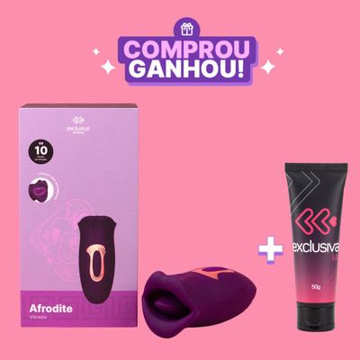Simulador de Sexo Oral com Formato de Boca, 10 Modos de Vibrações, Estímulos e Recarregável via USB - Exclusiva Afrodite