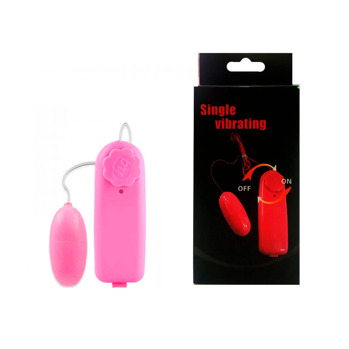 Single Vibrating - Cápsula Vibratória com Vibração Única e Controle Remoto com Fio - 5,5 x 2,5 cm - 6