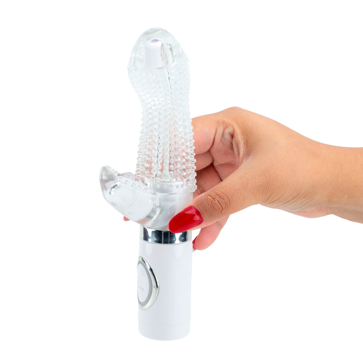 Vibrador Rabbit com Nódulos Massageadores, 3 Modos de Vibração e 3 Velocidades de Rotação - Sio Hime | 10 x 4 cm - 3