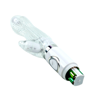 Foto 2 do produto Vibrador Rabbit com Nódulos Massageadores, 3 Modos de Vibração e 3 Velocidades de Rotação - Sio Hime | 10 x 4 cm