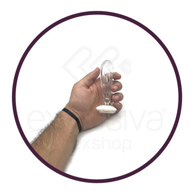 Foto 4 do produto Capa Peniana em Silicone com Ondulações Externas e Cápsula Vibratória - Sleeve Scud | 11,7 x 3,4 cm