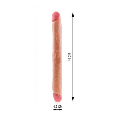 Foto 2 do produto Slim Ultra Double Dildo - Pênis Duplo em TPE com Glande Definida nas 2 Extremidades - 44 x 4,5 cm