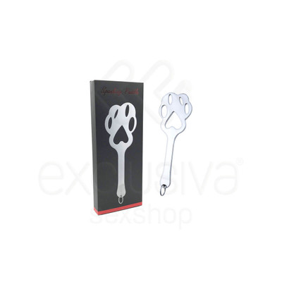 Foto 1 do produto Chibata em Aço com Forma de Pata de Tigre Espelhada - Spanking Paddle - 25 cm