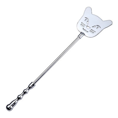 Foto 5 do produto Chibata em Aço com Formato de Gato com Cabo Anatômico - Spanking Paddle | 39,5 cm
