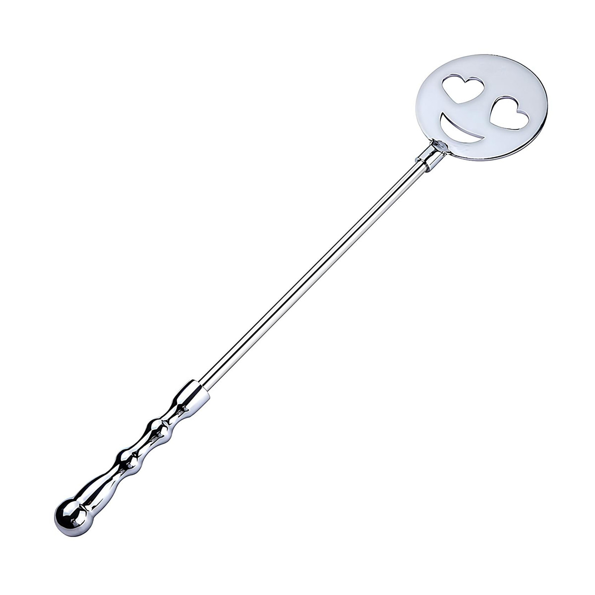 Chibata em Aço com Cabo Anatômico e Carinha de Emoji Apaixonado - Spanking Paddle | 39 cm - 2