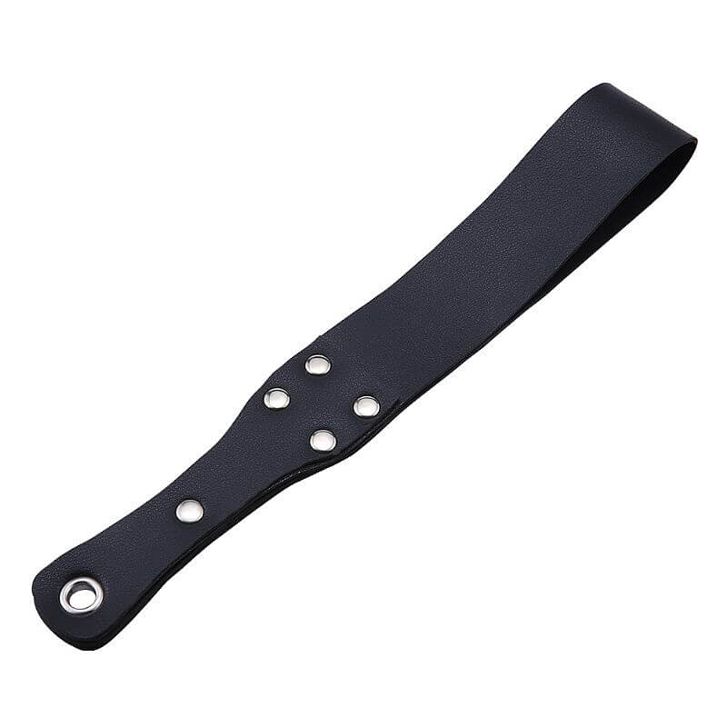 Spanking Paddle - Chibata com Dobra Confeccionada em Couro e Rebites - 28,5 x 4,1 cm - 4